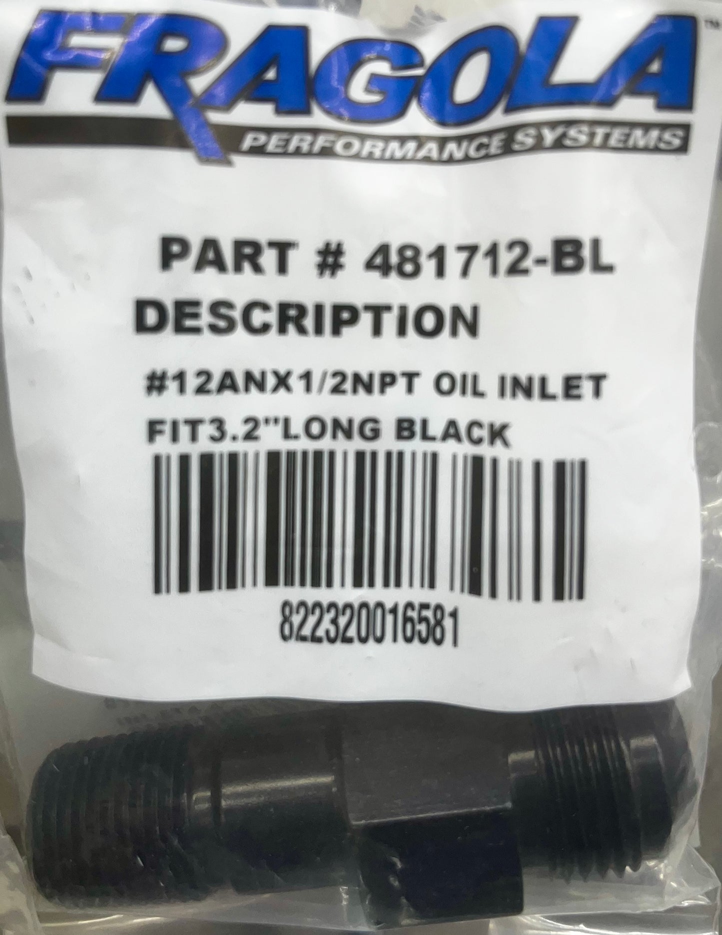 Fragola Oil Inlet Fitting (481)