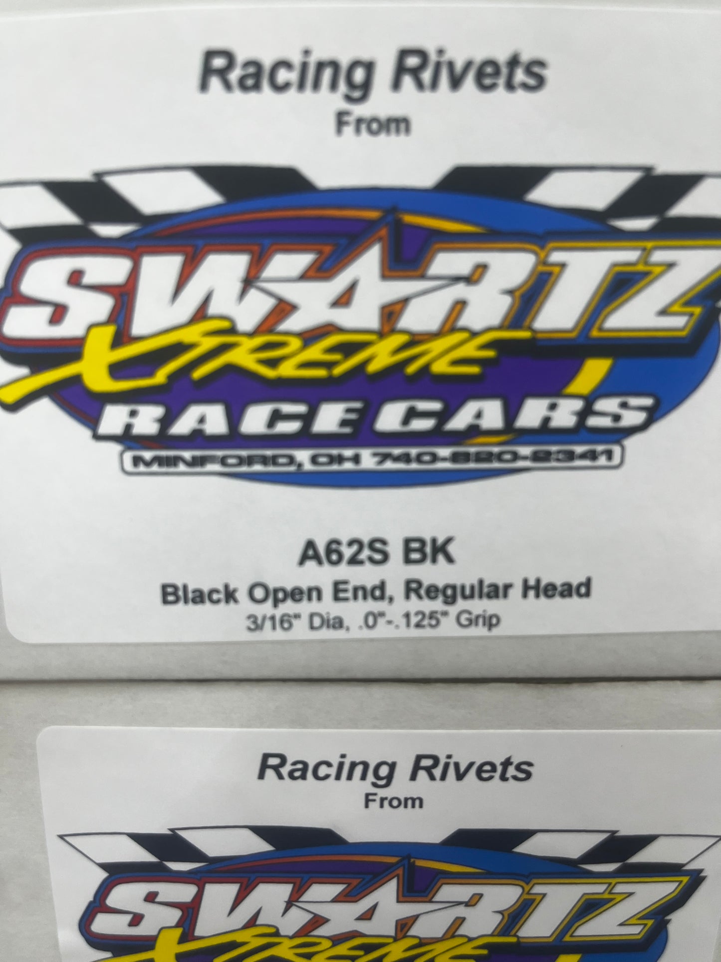 Racing Rivets Open End, Regular Head