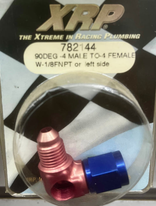 XRP-Xtreme Racing Products- 90 Deg -4 Male to -4 Female W/ 1/8FNPT
